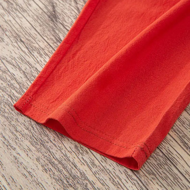 Women Summer Casual Loose Harem Elastic Waist Cotton Linen Pants Ninth Trousers thumbnail 6