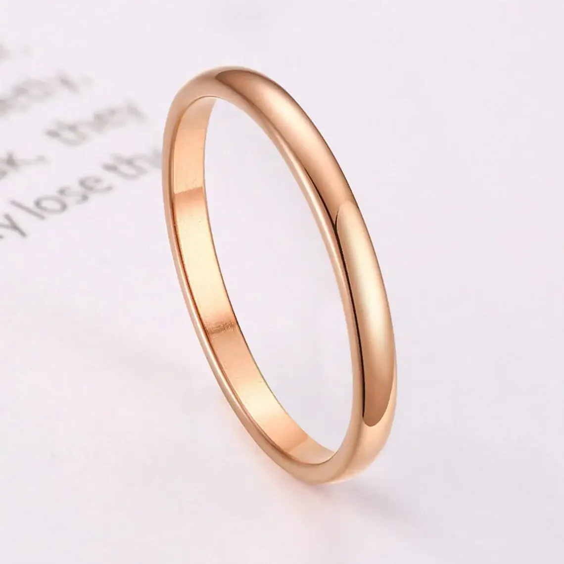 2mm Personalized Ring Custom Name Engraved Coordinate Circular Arc Titanium Stainless Steel Ring Couple Ring Anniversary Gift thumbnail 5