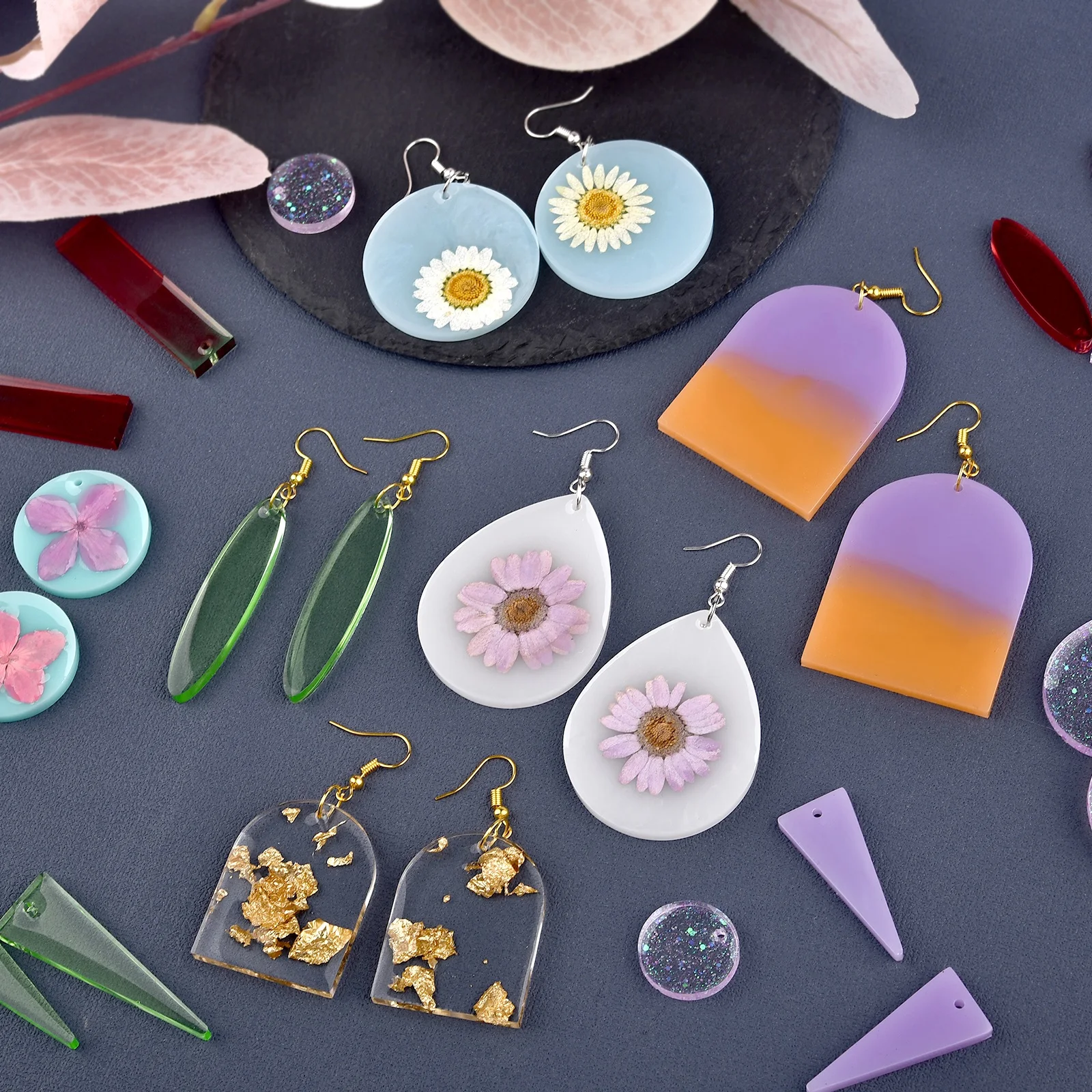 Geometric Earring Pendant Silicone Mold Round Epoxy Resin Mould For DIY Ornaments Keychain Necklace Charms Epoxy Resin Crafts thumbnail 4