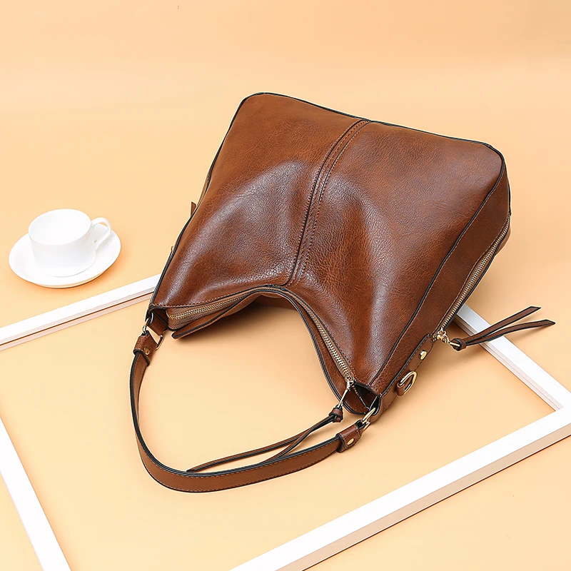DIDABEAR Hobo Bag Leather Women Handbags Female Leisure Shoulder Bags Fashion Purses Vintage Bolsas Large Capacity Tote bag thumbnail 3