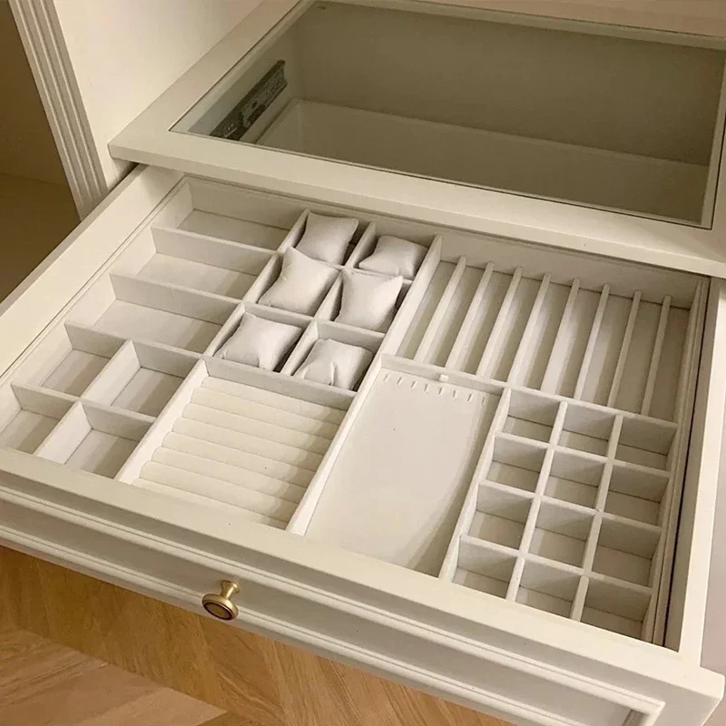 Jewelry Organizer Velvet Jewelry Storage Tray Display Holder Ring Bracelet Necklace Storage Box Showcase Drawer Organizer Trays thumbnail 2