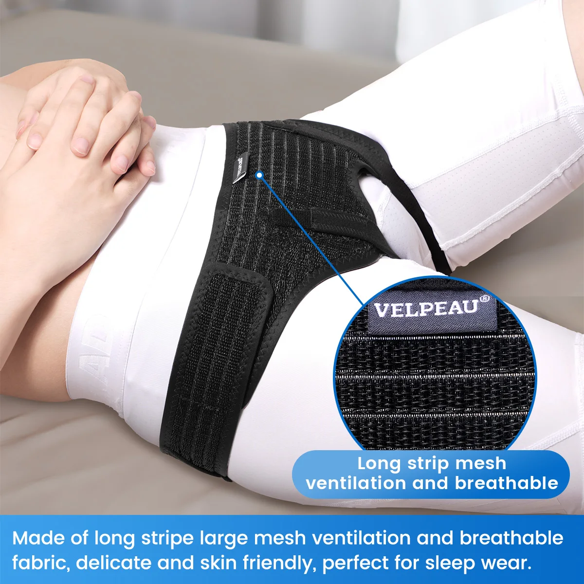 VELPEAU Hernia Belt with 2 Compression Pads, Adjustable Hernia Truss Support for Single/Double Inguinal for Men and Women thumbnail 5