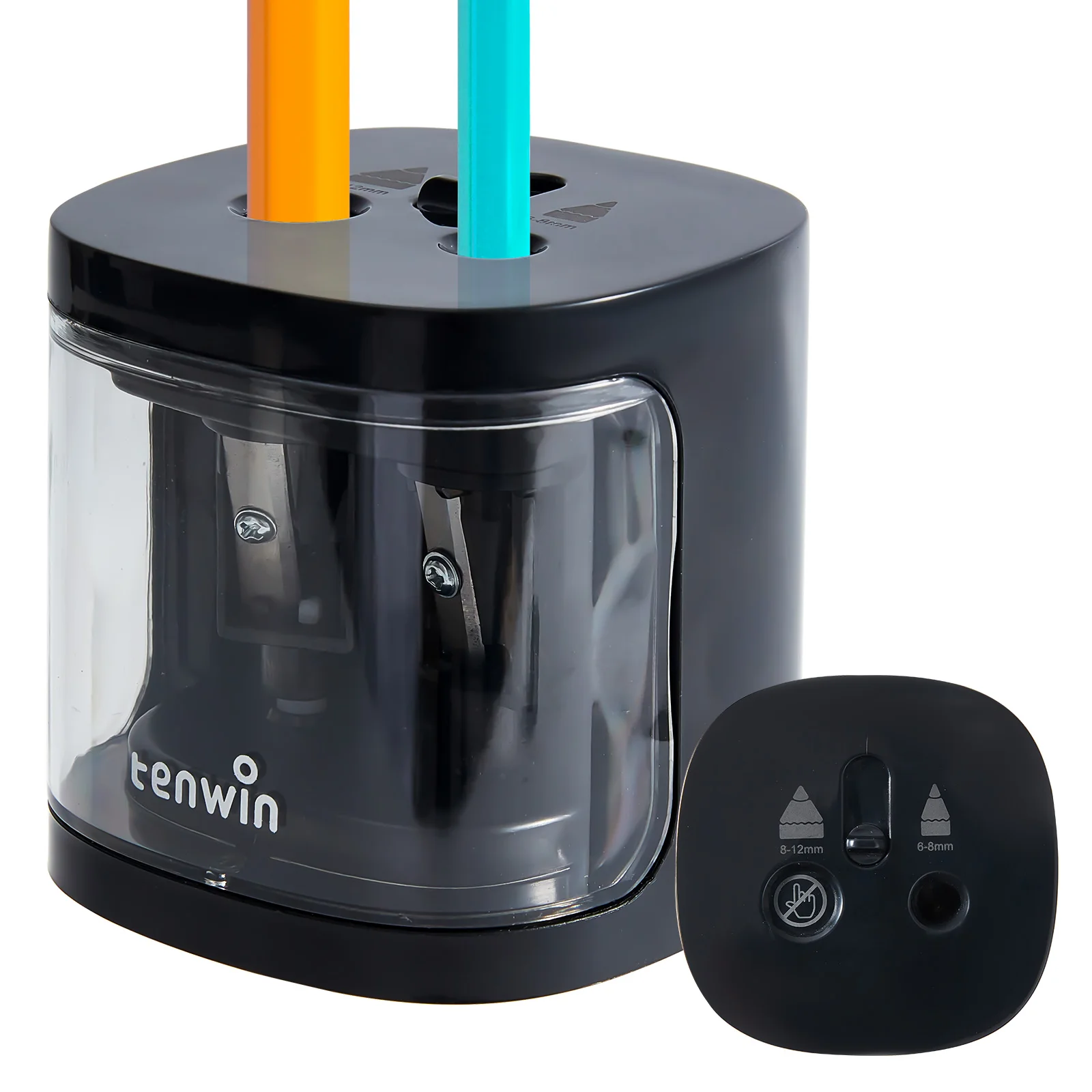 Tenwin Automatic Electric Pencil Sharpener  mini Usb Dual power Sharpener supply School Students Stationery for 6-12mm pencil thumbnail 5