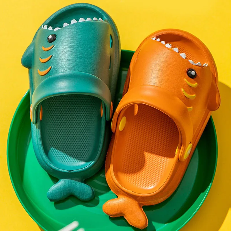 Children Sandals Kids Cartoon Shark Summer Toddler Boys Girls Soft Sole Baby Shoes Anti-Slip Slippers thumbnail 4