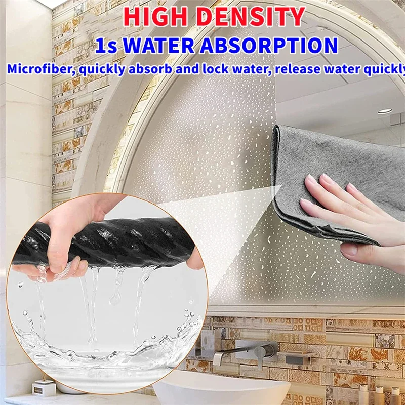 Thicker Magic Cleaning Cloth No Watermark rag Microfiber Window Glass Wiping Kitchen Towel Wash Reusable dried magic bayeta thumbnail 5