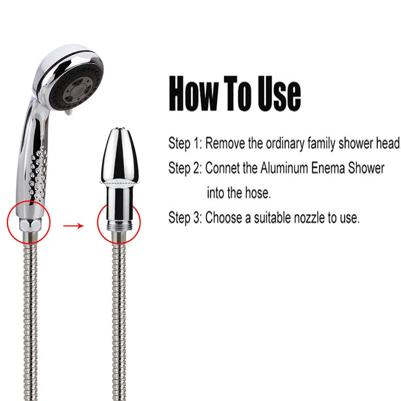 Enema Shower Head Shower Bidet Mixer Tap Head Anal Toilet Anus Cleaning Wash Douche Portable Enema Douche Bidet Shower thumbnail 2