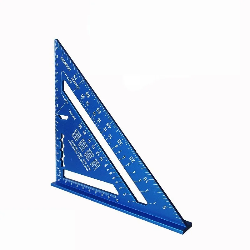 Triangle Ruler 7Inch Measurement Tool Aluminium Alloy Carpenter Tools Inch Metric Angle Ruler Speed Square Woodworking Tools thumbnail 2