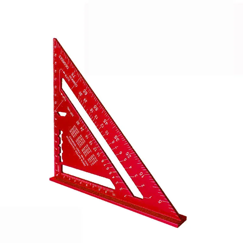 Triangle Ruler 7Inch Measurement Tool Aluminium Alloy Carpenter Tools Inch Metric Angle Ruler Speed Square Woodworking Tools thumbnail 3