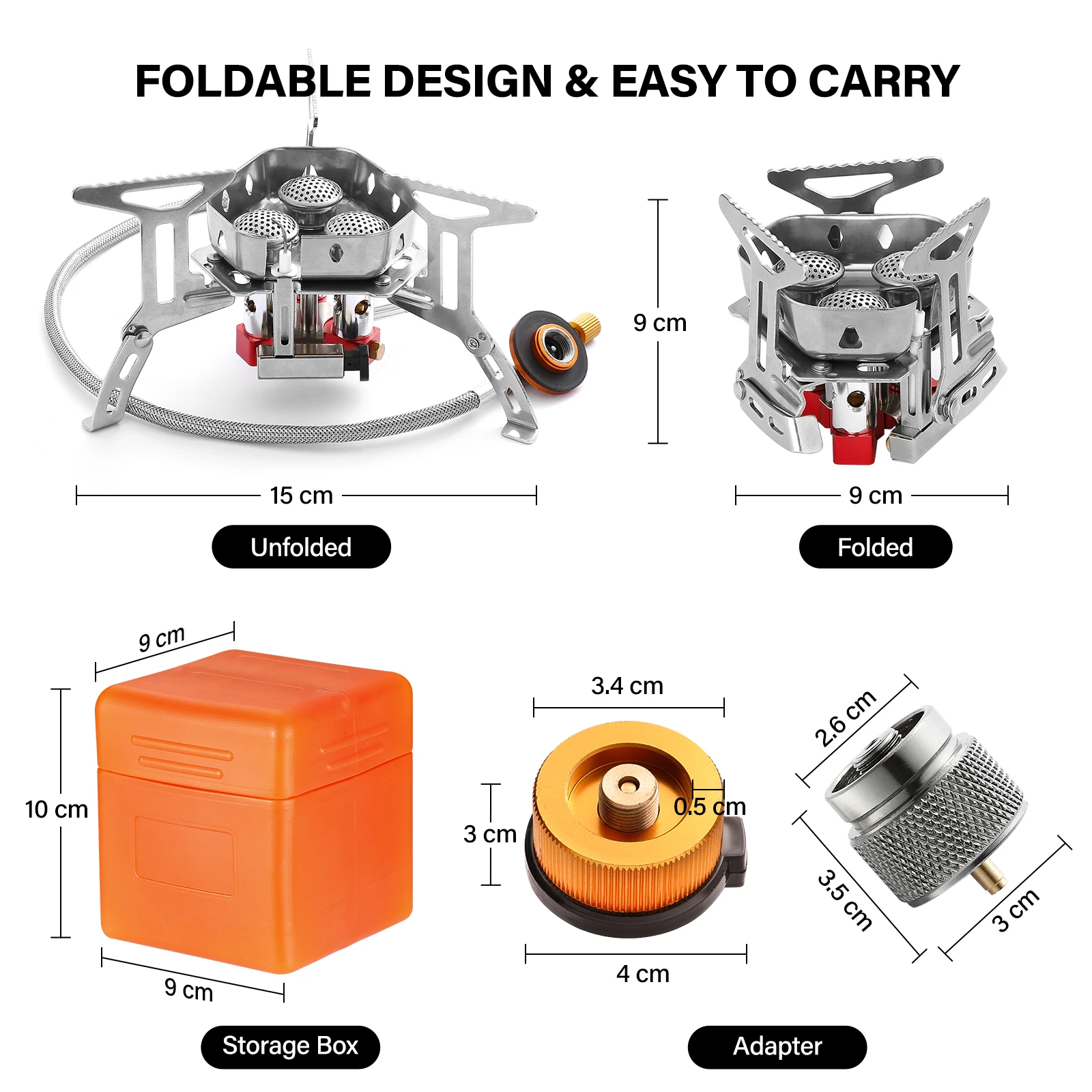 Outdoor Camping  Head Stove Tourist Portable Windproof Stove Camping Picnic Survive Burner 5800W  Big Power Foldable Gas Stove thumbnail 2