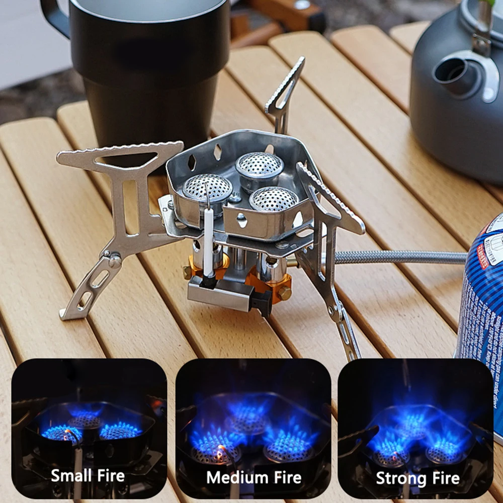 Outdoor Camping  Head Stove Tourist Portable Windproof Stove Camping Picnic Survive Burner 5800W  Big Power Foldable Gas Stove thumbnail 5