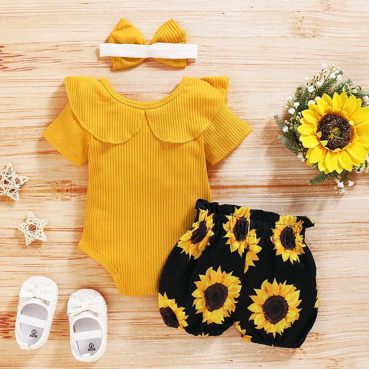 Baby girl's clothes New Year's Eve fashion summer top Luoyi ruffle hand closure collar head shoe photo print flower baby dress thumbnail 2