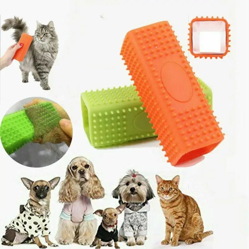 1PCS Pet hair Removal brush Dog cat hair removal Effective pet hair silicone hollow rubber cleaning brush thumbnail 3