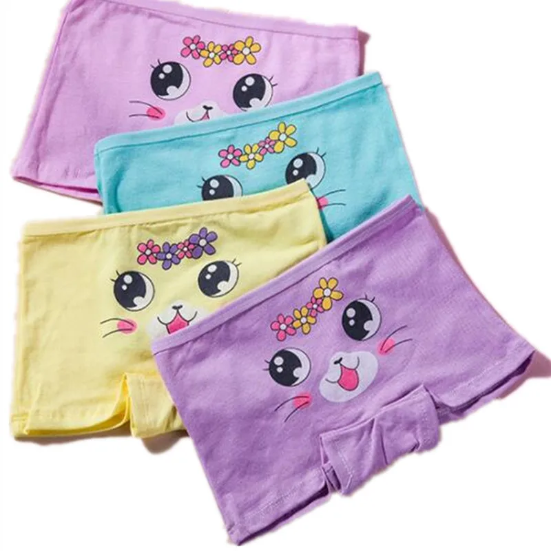 4pcs Girls Cartoon Boxes Children Cotton Underwear Cute Printing Panties Kids Short Panties Girl Underpants Briefs Size 2T-10T thumbnail 6