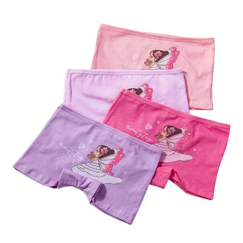 4pcs Girls Cartoon Boxes Children Cotton Underwear Cute Printing Panties Kids Short Panties Girl Underpants Briefs Size 2T-10T thumbnail 5