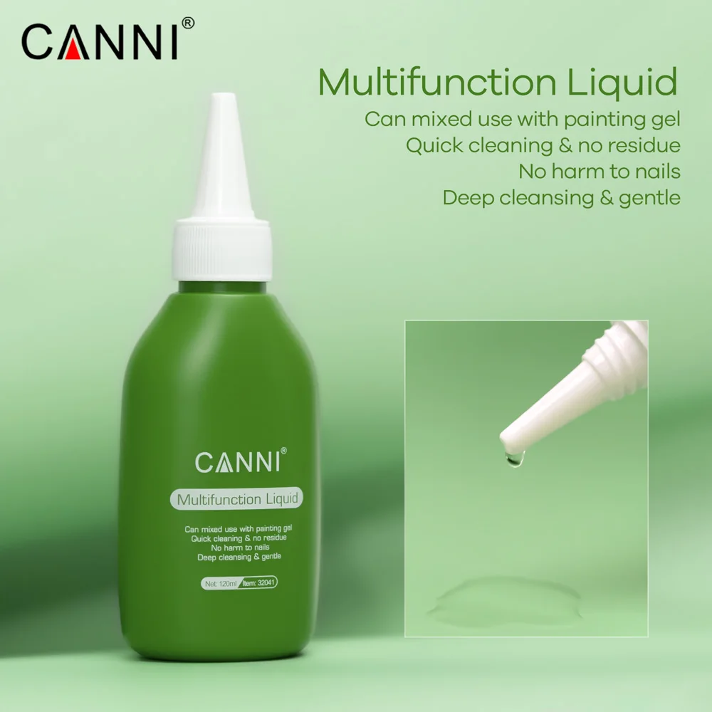 CANNI 120ml Multifunction Nail Liquid High Quality Nail Brush Cleaning Slip Solution Nail Polish Romver Poly Gel Liquid thumbnail 3
