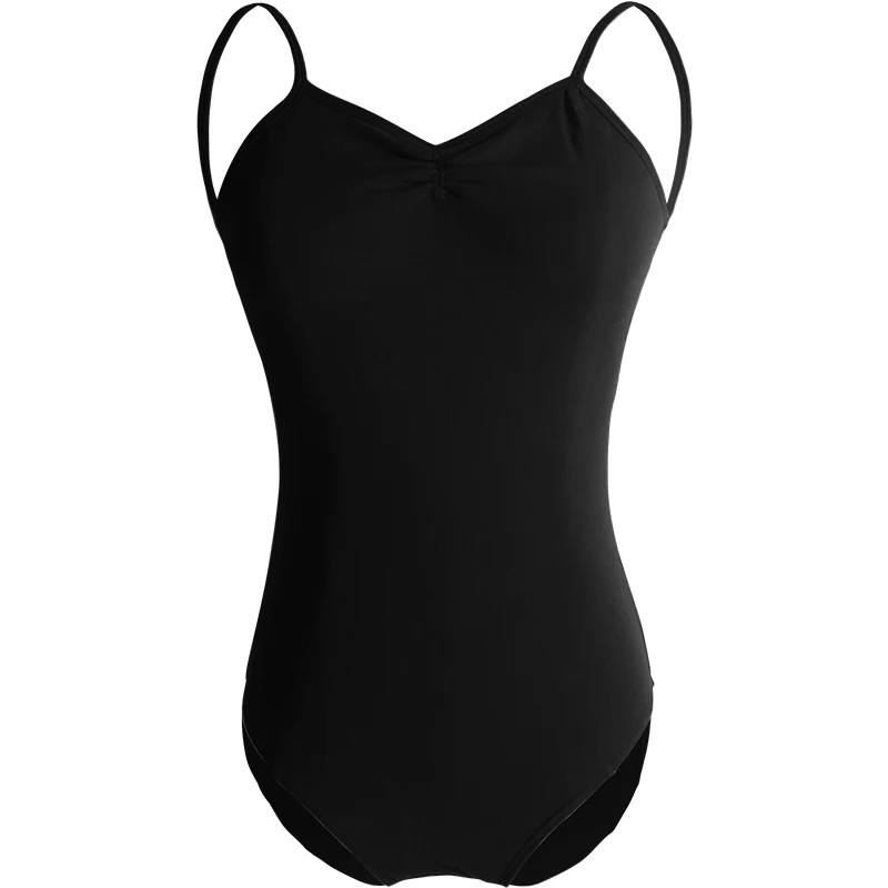 Ballet Leotards for Women Condole Belt Dance Wear Girl Adult Cotton Lace Splice Dance Clothes Black Gymnastics Bodysuit thumbnail 5