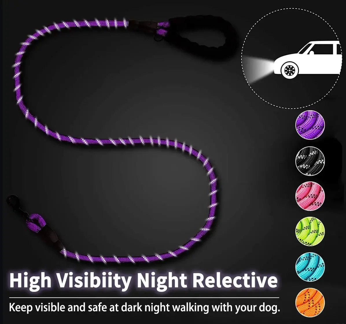 Strong Dog Leash Pet Leashes Reflective Leash For Big Small Medium Dog Leash Drag Pull Tow Golden Retriever thumbnail 6