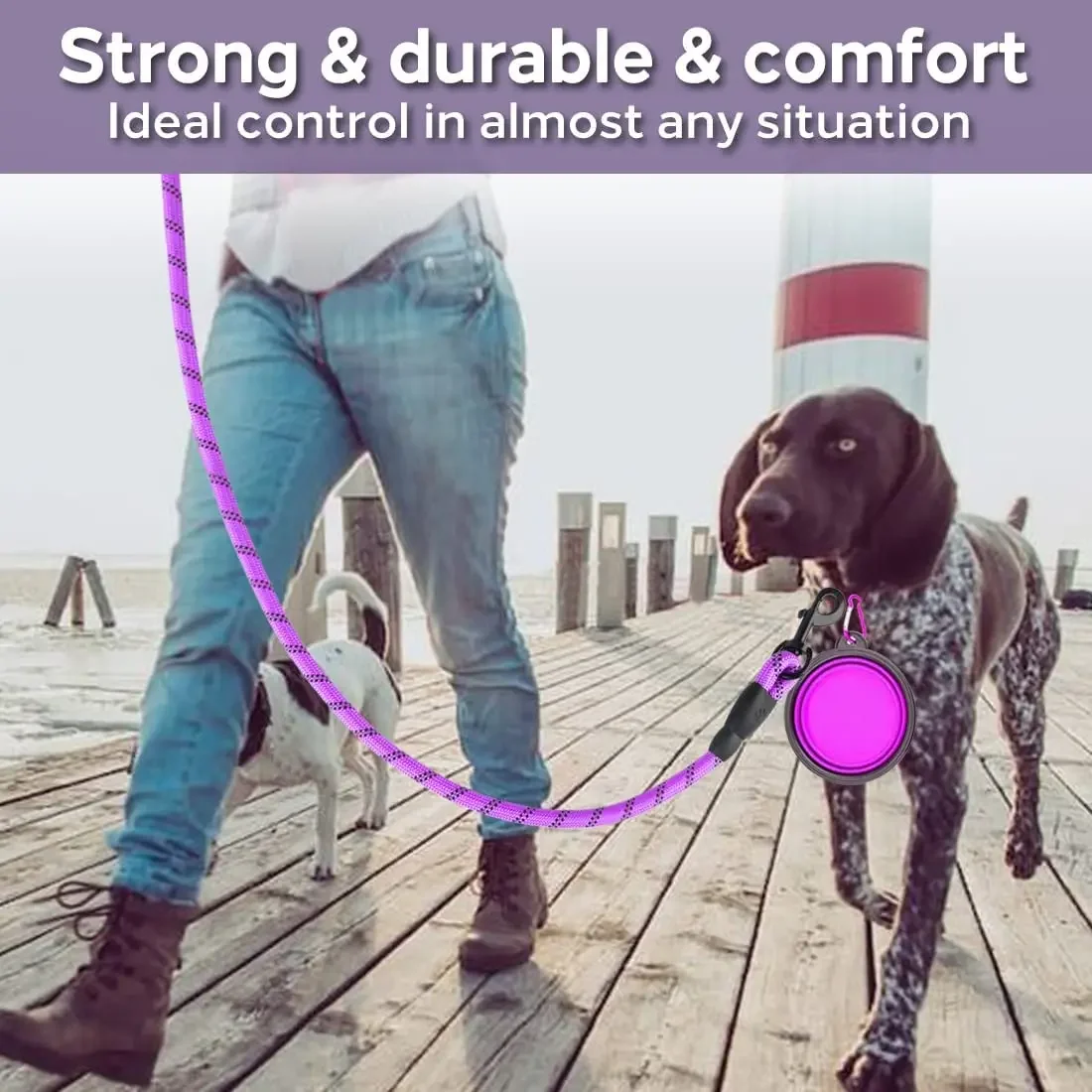 Strong Dog Leash Pet Leashes Reflective Leash For Big Small Medium Dog Leash Drag Pull Tow Golden Retriever thumbnail 4