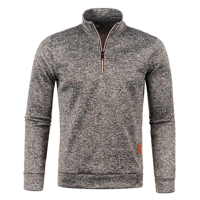 Winter Men's Fleece Thicker Sweater Coat Half Zipper Turtleneck Warm Pullover Quality Male Slim Knitted Wool Sweaters 4XL thumbnail 4
