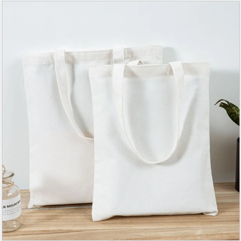 Canvas Bag Storage Bag Grocery Bag Eco-Friendly foldable Bag folding Pocket Tote Portable Shoulder Handbags Food Shopping bag thumbnail 4