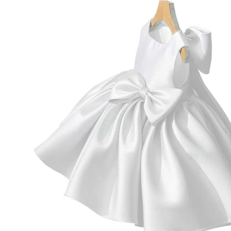 Big Bow Princess Sweet Kids Tutu Toddler Birthday Party Newborn Christening Children Baptism Baby Girls Clothes Summer Dresses thumbnail 5