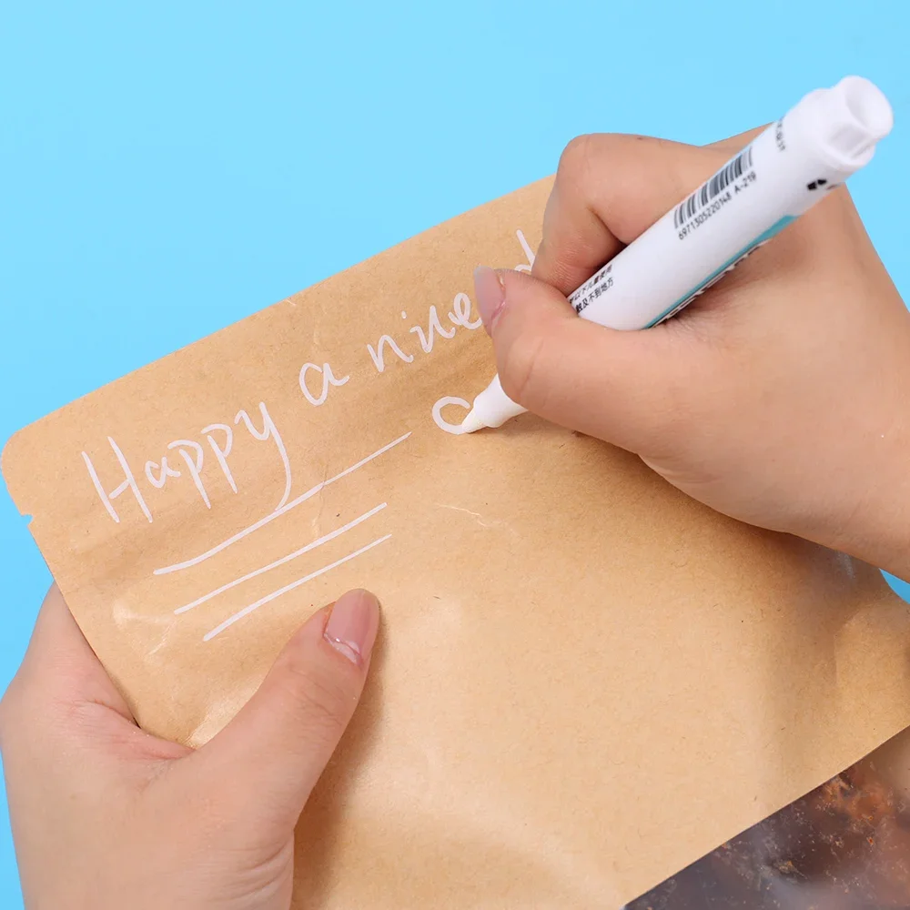 5/1Pcs Oily White Marker Pen Graffiti Pens Waterproof Permanent Gel Pencil Tire Notebook Glass Painting Pen 0.7mm 1mm 2.5mm thumbnail 5