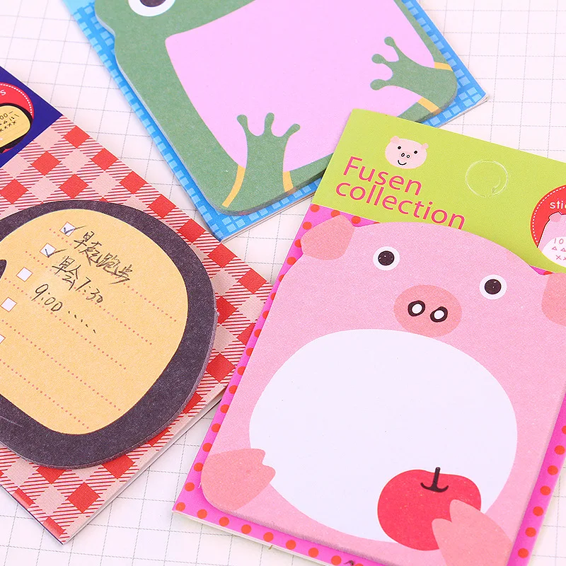 10Pcs/Lot Cute Cartoon Animal Tearable Note Book Posted it Sticky Notes Notepad Memo Pads Children Gifts School Office Supplies thumbnail 5