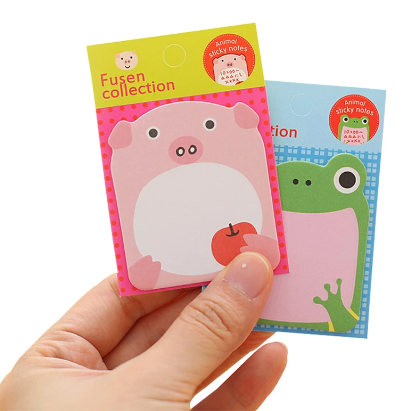 10Pcs/Lot Cute Cartoon Animal Tearable Note Book Posted it Sticky Notes Notepad Memo Pads Children Gifts School Office Supplies thumbnail 4