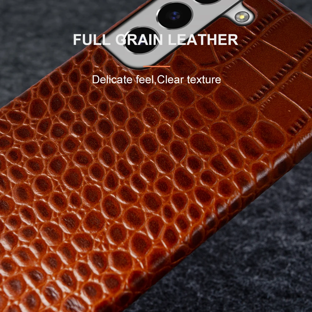 Genuine Leather Case for Samsung Galaxy S22 S23 S21 S20 Ultra Plus S10 Note 20 10 A53 Crocodile Pattern Phone Cover Back Shell thumbnail 5