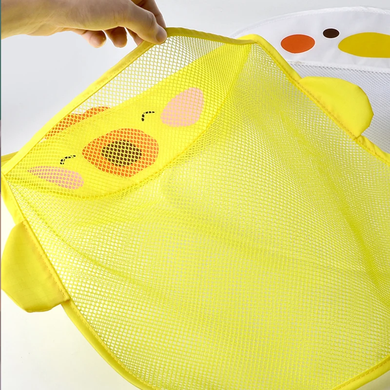 QWZ New Cartoon Duck Baby Bathroom Mesh Bag Sucker Design For Bath Toys Kids Animal Shapes Cloth Sand Toys Storage Net Bag thumbnail 3