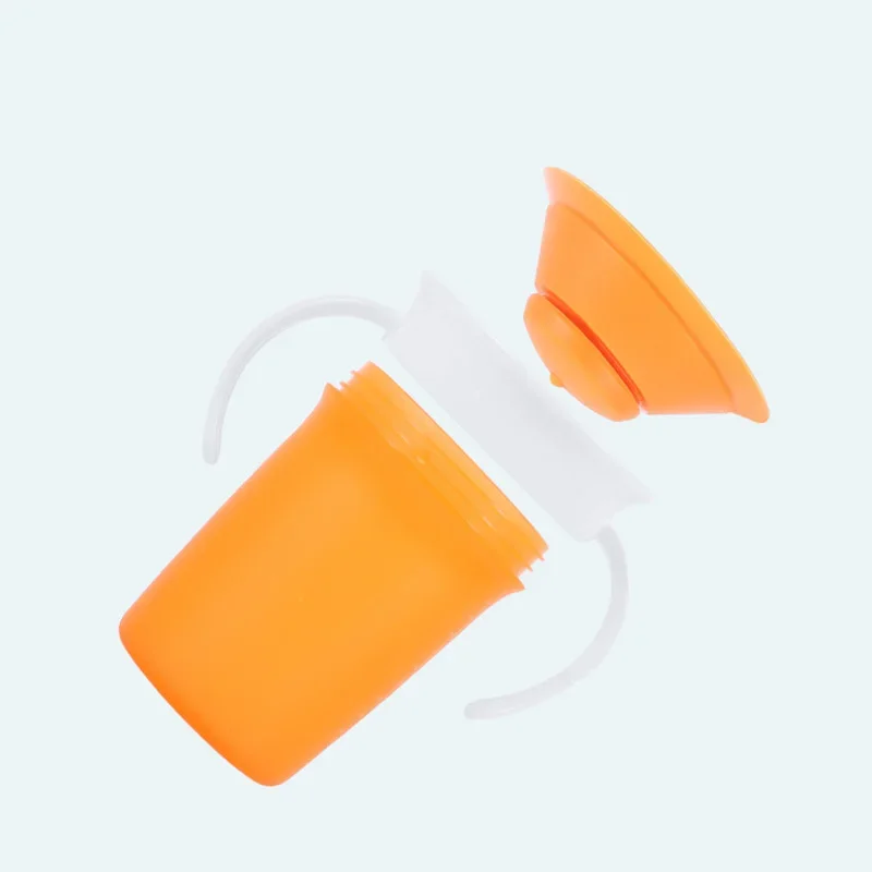 360 Degrees Rotated Baby Learning Drinking Cup with Double Handle Flip Lid Leakproof Infants Water Cups Bottle BPA Free with Lid thumbnail 2