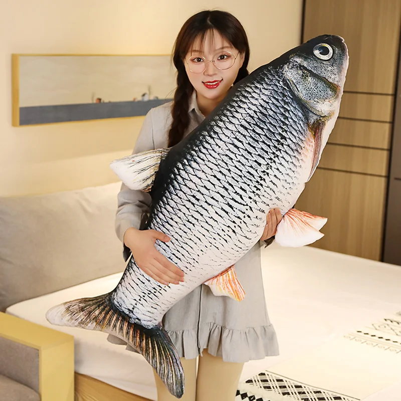 1pc 40/60cm 3D Simulation Gold Fish Plush Toys Stuffed Soft Animal Carp Plush Pillow Creative Sofa Pillow Cushion Gift Kids Toy thumbnail 3