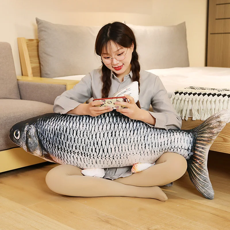 1pc 40/60cm 3D Simulation Gold Fish Plush Toys Stuffed Soft Animal Carp Plush Pillow Creative Sofa Pillow Cushion Gift Kids Toy thumbnail 2