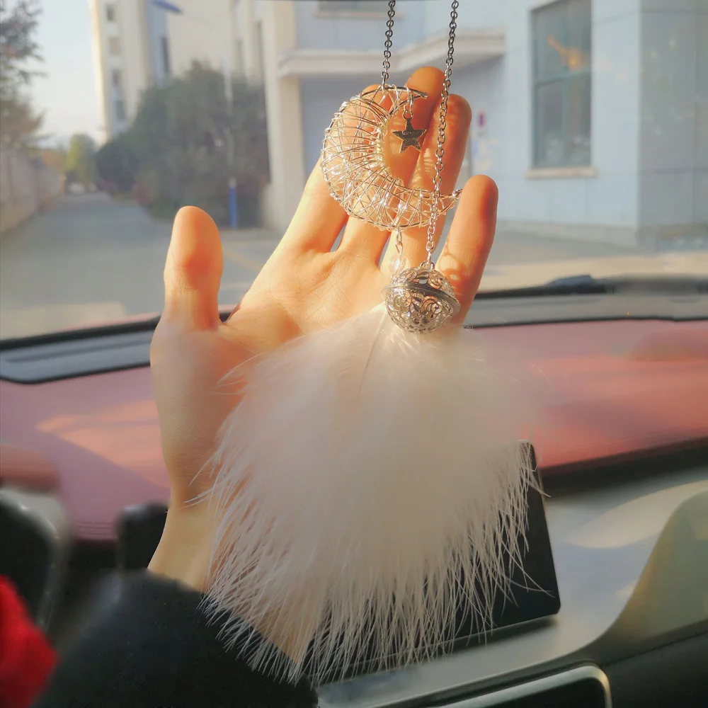 Car Dream Catcher Feather Pendants White Pink Fluffy Feather Soft Hanging Ornament Auto Home Wall Pendant Decoration Gifts New thumbnail 3