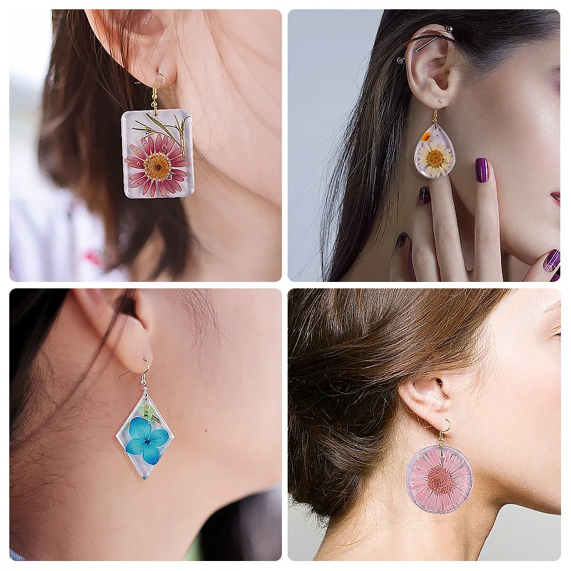 Geometric Earring Pendant Silicone Mold For Epoxy Resin DIY Earring Keychain Necklace Charms Resin Silicone Mold Jewelry Making thumbnail 5