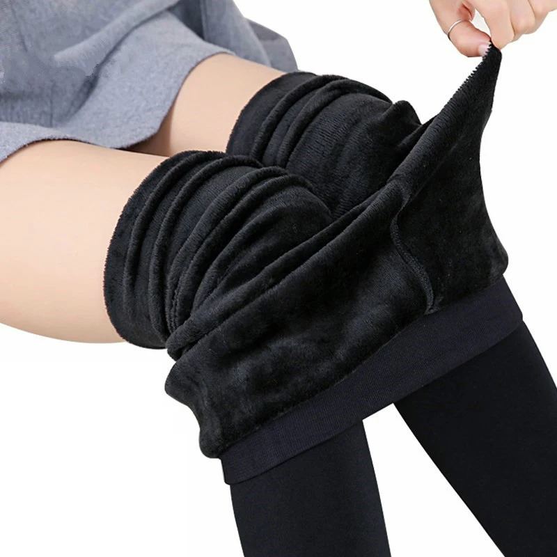 Winter Leggings For Women Warm Leggins Solid Color Velvet Leggins High Waist Leggings Stretchy Leggings dropshipping thumbnail 2