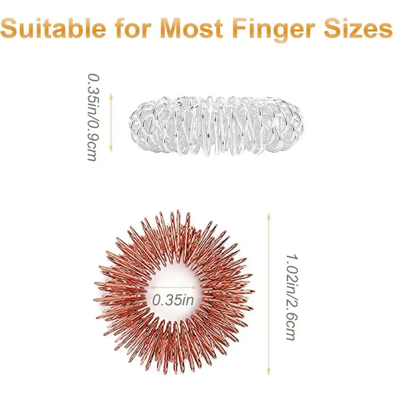 8pcs Spiky Sensory Finger Rings Acupressure Ring Spikey Great Fidget Ring for Kids Teens Adults Silent Stress Reducer Massager thumbnail 5
