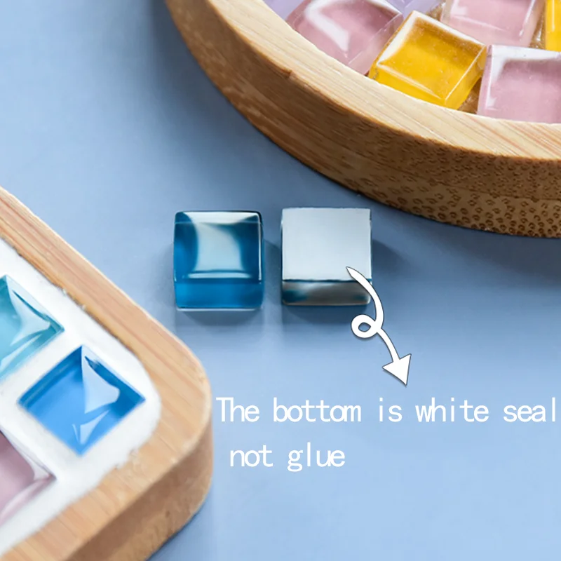 50pcs Glass Mosaic Tiles Colorful Square Mosaic Pieces for Mosaic Projects DIY Crafts Mosaic Handmade Christmas Decoration thumbnail 4