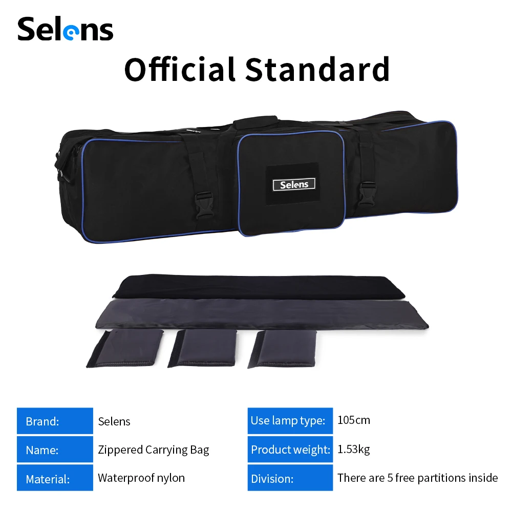 Selens 2026 Photography Equipment Padd Zipper Bag Extra Large For Light Stands Umbrellas Tripod Waterproof Fotografia Camera Bag thumbnail 6