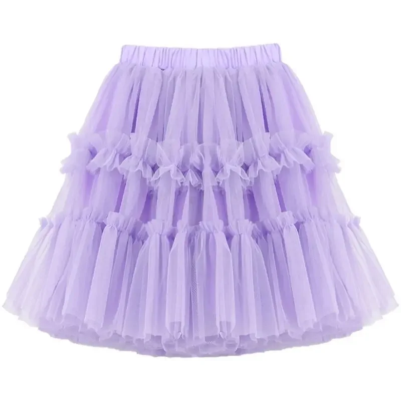 Girls Tutu 2023 Summer New Kids Mid-length Fashion Korean Birthday Party Dance Ball Gown Princess Skirt Parent-child Gauze Skirt
