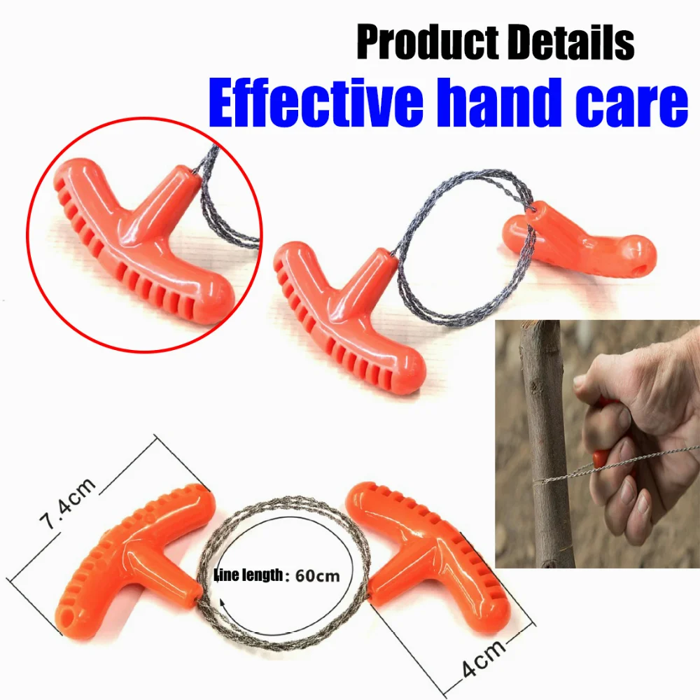 Manual Hand Steel Rope Chain Saw Folding Wire Saw Outdoor Emergency Survival Gear Travel Tool Camping Hiking Survival Kits thumbnail 2