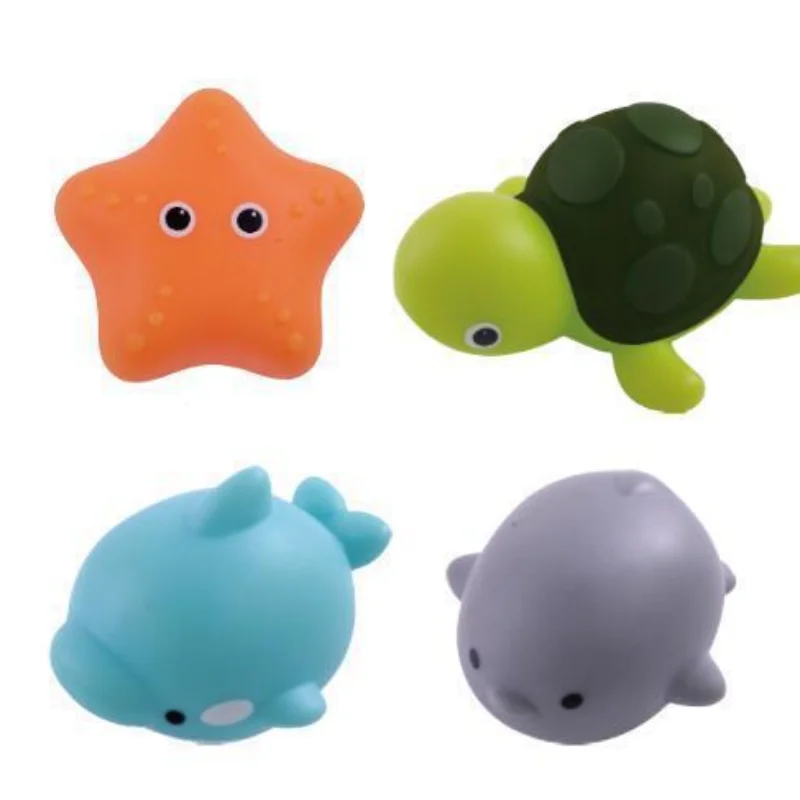 Glowable Animal Washing Water Set Floating Water Light Net Fishing Fish Playing Water Toys Children's Baby Bath Toys Floating thumbnail 5