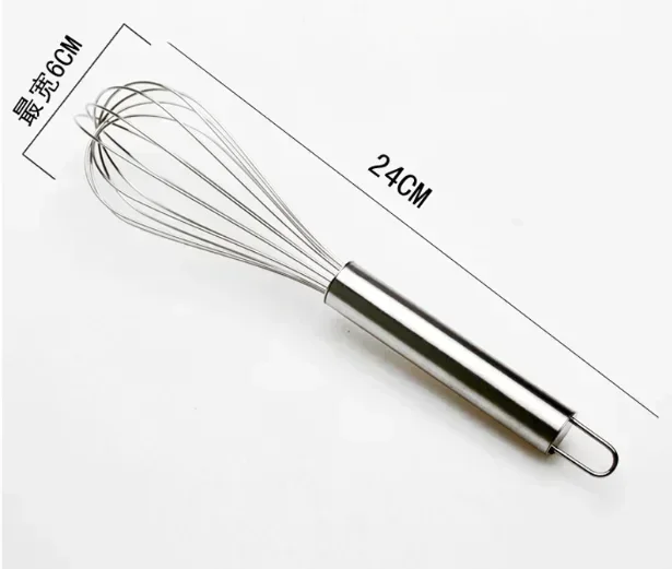 10-inchManual Egg Beater Stainless Whisk Kitchen Wire Balloon Whisk Milk Egg Beater Egg Mixing Mixer Tools thumbnail 6