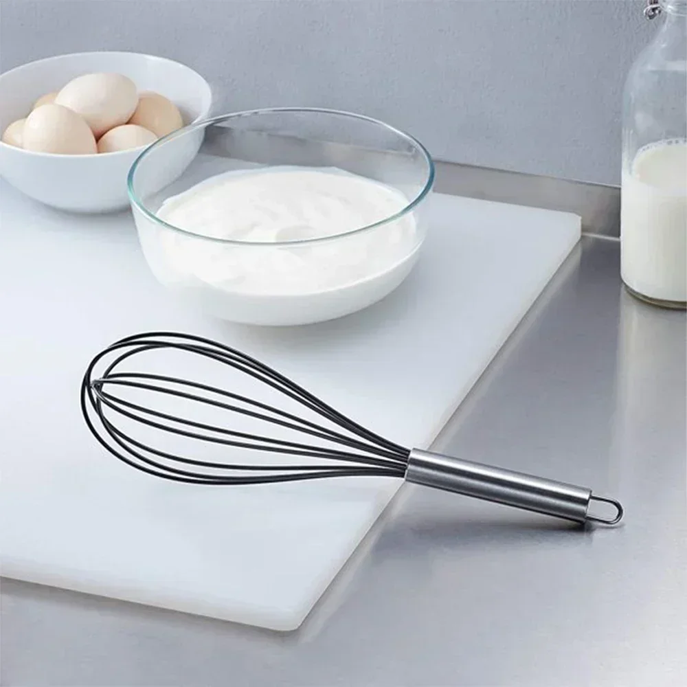 10-inchManual Egg Beater Stainless Whisk Kitchen Wire Balloon Whisk Milk Egg Beater Egg Mixing Mixer Tools thumbnail 2