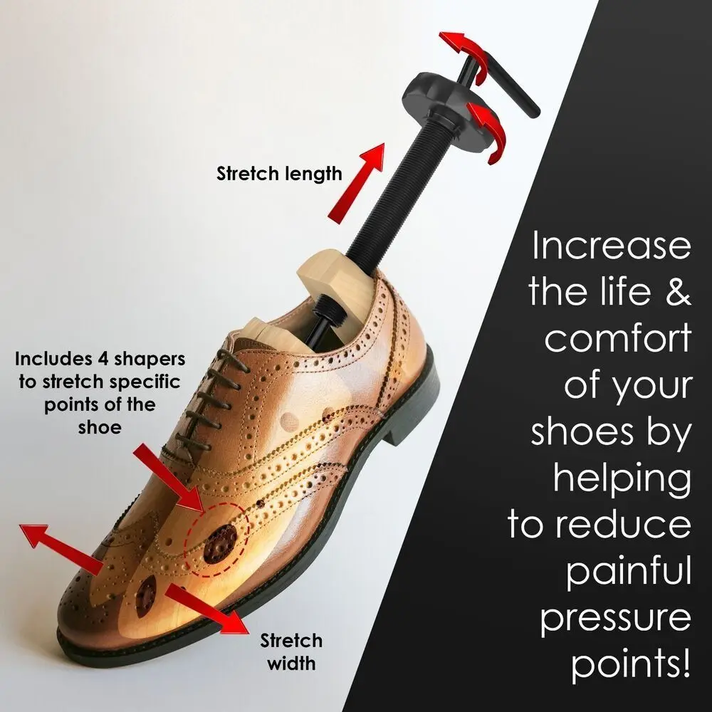 2-Way Adjustable Shoe Stretcher Shoes Tree Shaper Rack Pine Wood Shoe Expander For Man Women Shoe Accessories S/M/L thumbnail 4