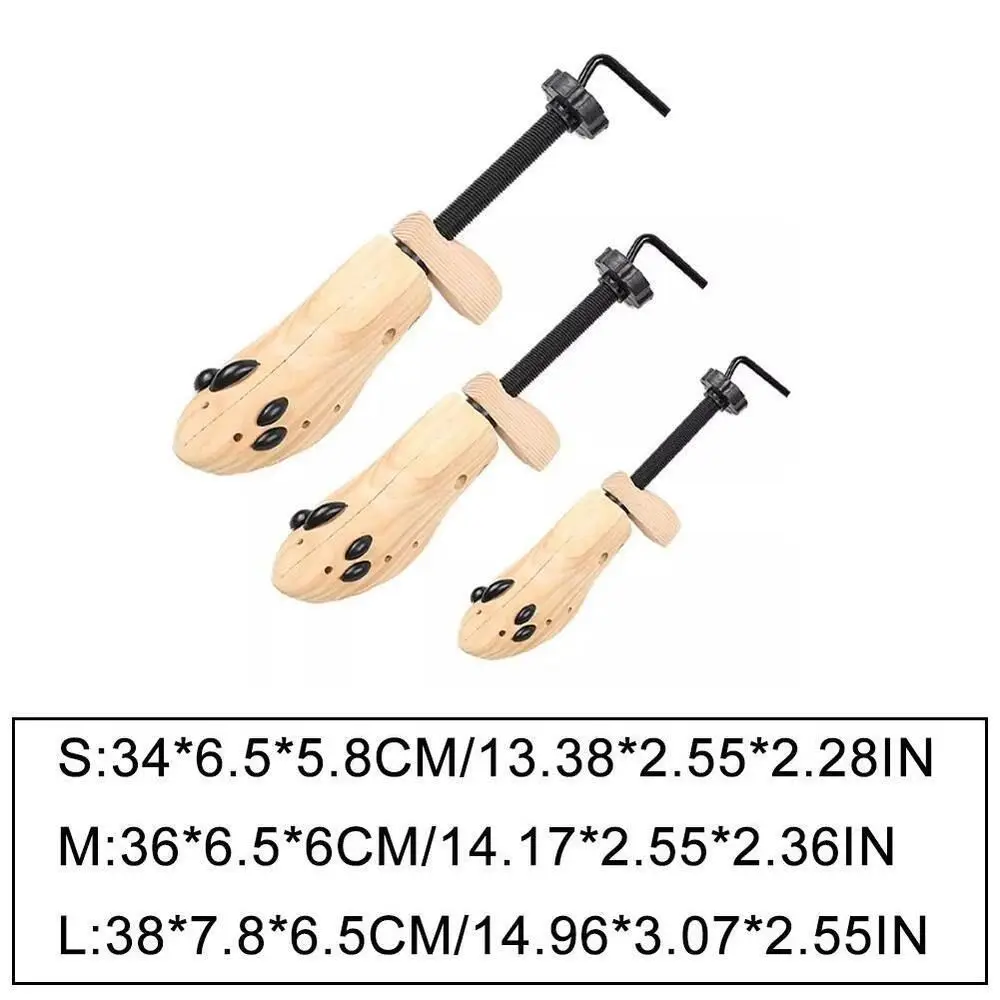 2-Way Adjustable Shoe Stretcher Shoes Tree Shaper Rack Pine Wood Shoe Expander For Man Women Shoe Accessories S/M/L thumbnail 6