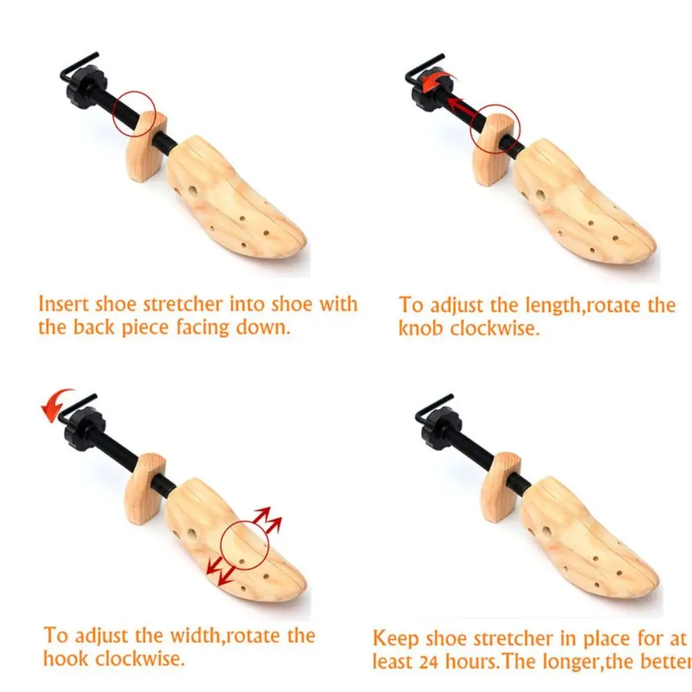 2-Way Adjustable Shoe Stretcher Shoes Tree Shaper Rack Pine Wood Shoe Expander For Man Women Shoe Accessories S/M/L thumbnail 5