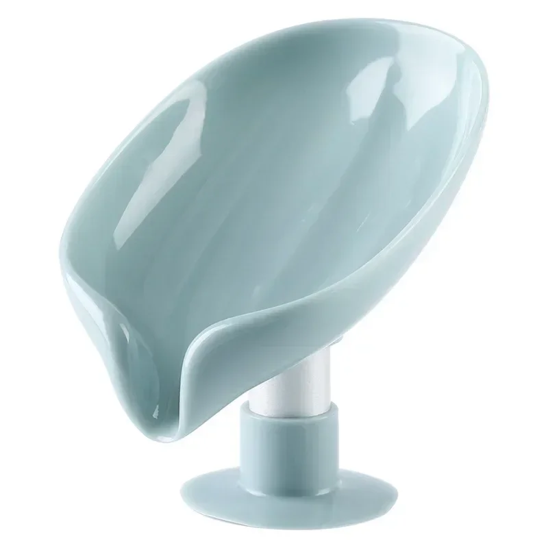 otus leaf Shape Soap Box Bathroom Accessories Tray Creative Sucker Water-free Storage Box thumbnail 5