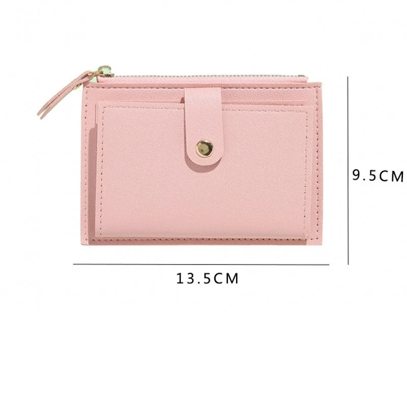 Women Wallets PU Leather Female Purse Mini Hasp Solid Multi-Cards Holder Coin Short Wallets Slim Small Wallet Zipper Hasp thumbnail 6