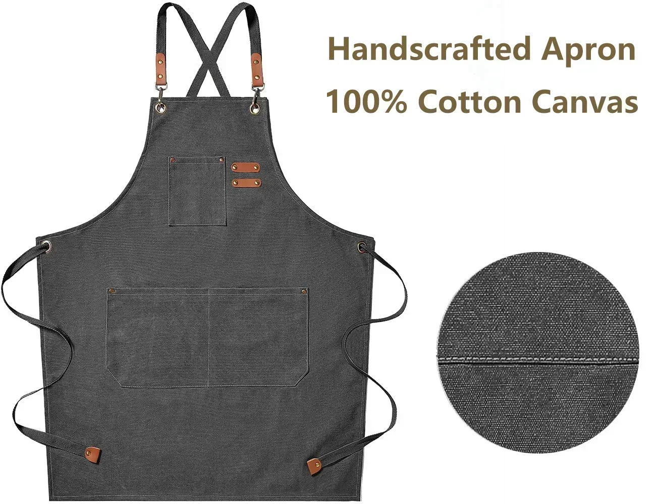 New Fashion Canvas Kitchen Aprons For Woman Men Chef Work Apron For Grill Restaurant Bar Shop Cafes Beauty Nails Studios Uniform thumbnail 2